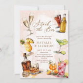 Elegantes Script Stock der Dusche der Bar Paare Einladung (Vorderseite)