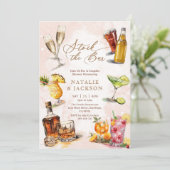 Elegantes Script Stock der Dusche der Bar Paare Einladung (Stehend Vorderseite)