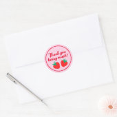 Elegantes Script Strawberry Vielen Dank Berry Much Runder Aufkleber (Umschlag)