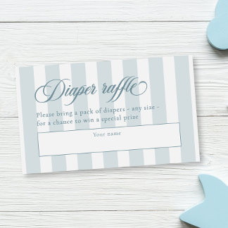 Elegantes Script & Stripes Baby Duschdusche Windel Begleitkarte