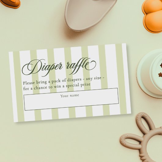 Elegantes Script & Stripes Baby Duschdusche Windel Begleitkarte