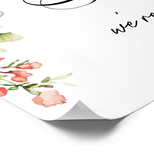 Elegantes Script 'Sunday Brunch' Hochzeit Floral Poster (Ecke)