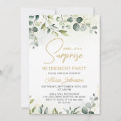 Elegantes Script Surprise Retirement Party Einladung (Vorderseite)