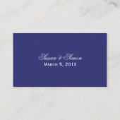 Elegantes Script Table Seating/Platzkarte - Navy Platzkarte (Rückseite)