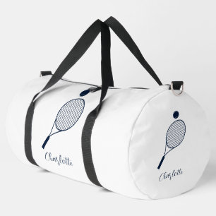 Elegantes Script Tennis Player Monogram Personalis Duffle Bag