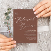 Elegantes Script Terracotta Probe Dinner QR Code Einladung