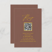 Elegantes Script Terracotta Simple QR Wedding RSVP (Vorne/Hinten)
