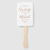 Elegantes Script Terracotta Wedding Program Fächer (Vorderseite)