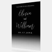 Elegantes Script Transparent Wedding Welcome Acrylschild (Winkel)