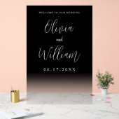 Elegantes Script Transparent Wedding Welcome Acrylschild (Hochzeit)