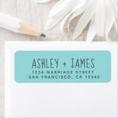 Elegantes Script Türkis Wedding Rücksendeadresse (Insitu)
