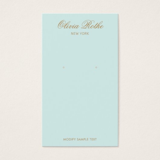 Elegantes Script Türkise Blue Earring Display (Vorderseite)