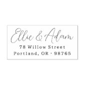 Elegantes Script Two Names Couples Rücksendeadress Permastempel (Design)