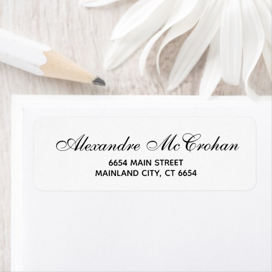 Elegantes Script-Typografie-Rücksendeadresse-Label (Insitu)