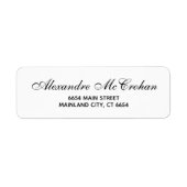 Elegantes Script-Typografie-Rücksendeadresse-Label (Vorne)