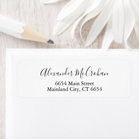 Elegantes Script-Typografie-Rücksendeadresse-Label (Insitu)