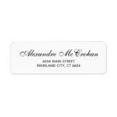 Elegantes Script-Typografie-Rücksendeadresse-Label (Vorne)