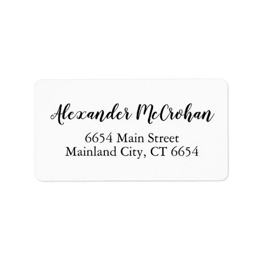 Elegantes Script Typografy Address Label Adressaufkleber (Vorne)
