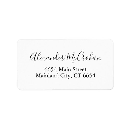 Elegantes Script Typografy Address Label Adressaufkleber (Vorne)