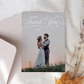 Elegantes Script Typografy Dots Wedding Foto Dankeskarte
