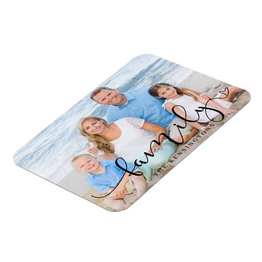 Elegantes Script Typografy Family Foto Magnet (Linke Seite)