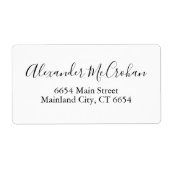 Elegantes Script Typografy Shipping Address Label (Vorne)