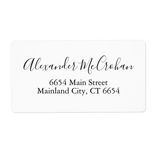 Elegantes Script Typografy Shipping Address Label (Vorne)