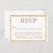Elegantes Script und Gold Border Wedding RSVP (Vorne/Hinten)