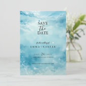 Elegantes Script UnderSea Save the Date Wassercolo (Stehend Vorderseite)
