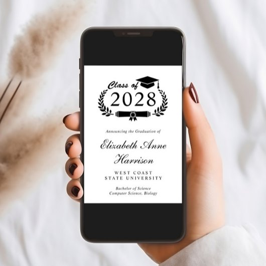 Elegantes Script-Uni-Abschluss-Party Einladung