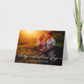 Elegantes Script Valentine's Day Foto Overlay Karte (Vorderseite)