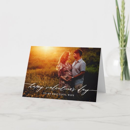 Elegantes Script Valentine's Day Foto Overlay Karte (Vorderseite)