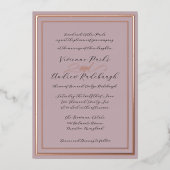 Elegantes Script verbrannt Lavender 2 Folieneinladung (Vorderseite)