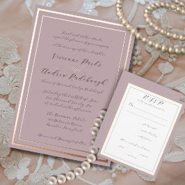 Elegantes Script verbrannt Lavender 2 RSVP Karte