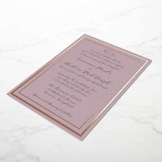 Elegantes Script verbrannt Lavender Folieneinladung (Gedreht)