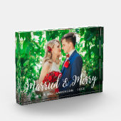 Elegantes Script Verheiratet und fröhliches Foto H (Links)