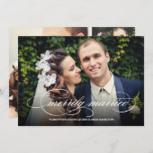 Elegantes Script Verheiratetes Holiday Foto Feiertagskarte (Vorne/Hinten)