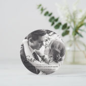 Elegantes Script Vollbildfoto Save the Date (Stehend Vorderseite)