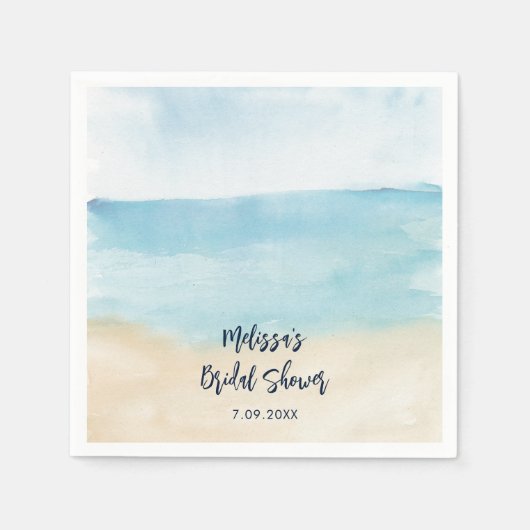 Elegantes Script Watercolor Brautparty Paper Serviette (Vorderseite)