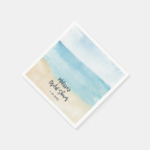 Elegantes Script Watercolor Brautparty Paper Serviette (Ecke)