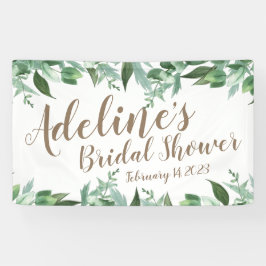 Elegantes Script Watercolor Grüne Brautparty Banner