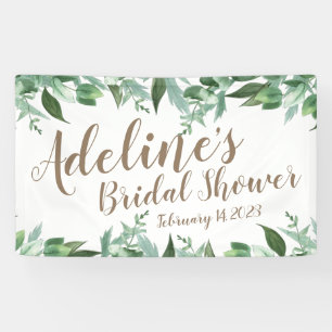 Elegantes Script Watercolor Grüne Brautparty Banner