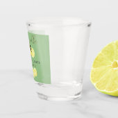 Elegantes Script Watercolor Lemon Wedding Limoncel Schnapsglas (Rechts)