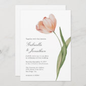 Elegantes Script Watercolor Tulip Hochzeit Einladu Einladung (Vorne/Hinten)