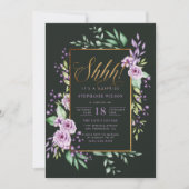 Elegantes Script Watercolor Überraschung Geburtsta Einladung (Vorderseite)