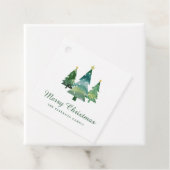 Elegantes Script Watercolor Weihnachtsbaumen Geschenkanhänger (Beispiel)