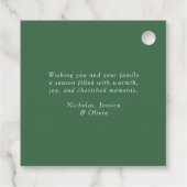 Elegantes Script Watercolor Weihnachtsbaumen Geschenkanhänger (Rückseite)