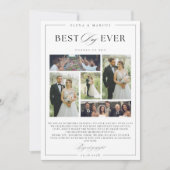 Elegantes Script Wedding 5 Fotos Danke Karte (Vorderseite)