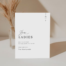 Elegantes Script Wedding Bad Basket Sockelschild