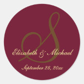 Elegantes Script Wedding Bride Groom Save the Date Runder Aufkleber (Vorderseite)